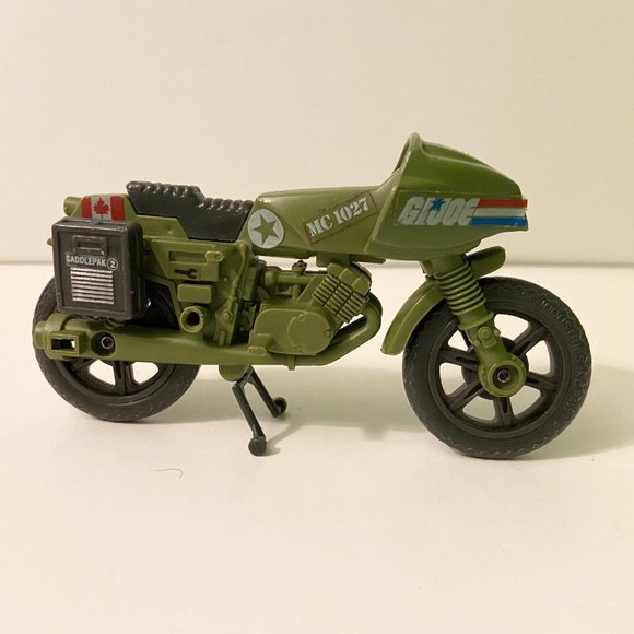 Toys Vintage 1982 Gi Joe Ram Motorcycle Canada Flag Dark Army Green